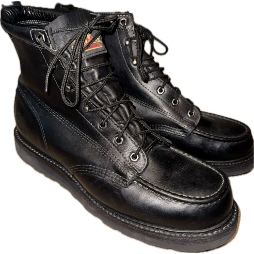 Thorogood Midnight Series 6″ Black Moc Toe Sz 13